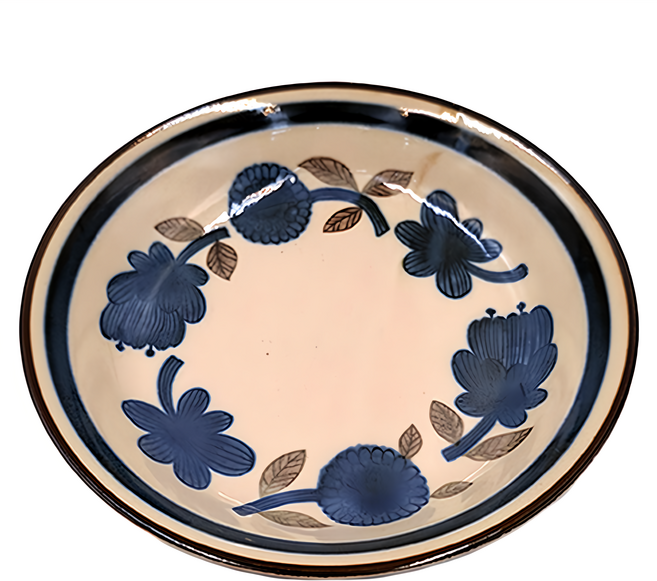 M-mode 波西米亞8吋皿-日本製 米白色 + 藍色 22 x 4cm 400ml, 波西米亞 米白色 + 藍色, 1個