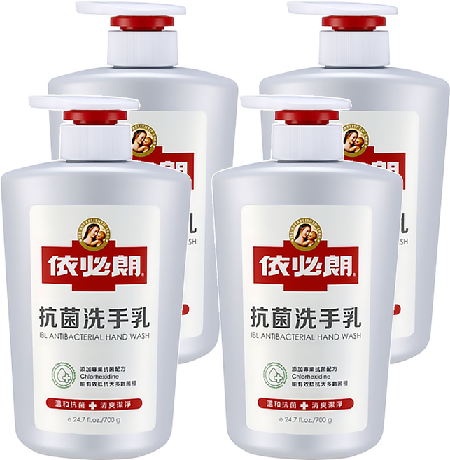 依必朗 抗菌洗手乳, 700g, 4瓶