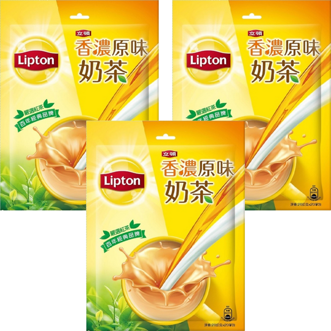 Lipton 立頓 香濃原味奶茶, 20g, 20包, 3袋