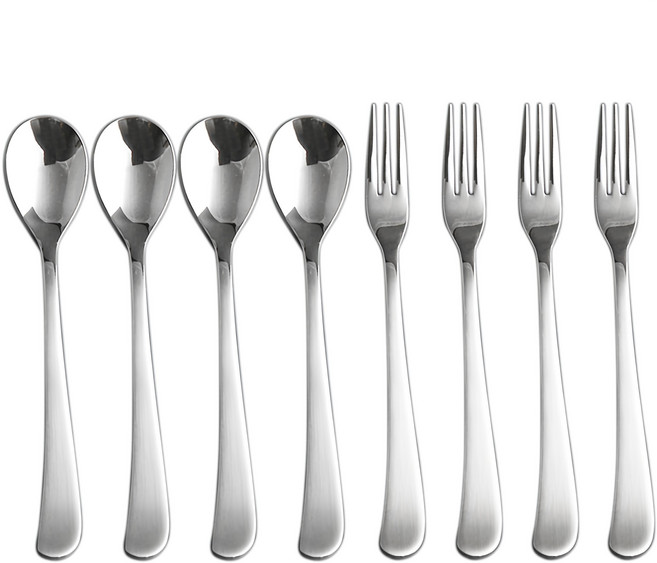 Inspoon 柔銀茶匙叉子組, 茶匙 + 叉子, 4組