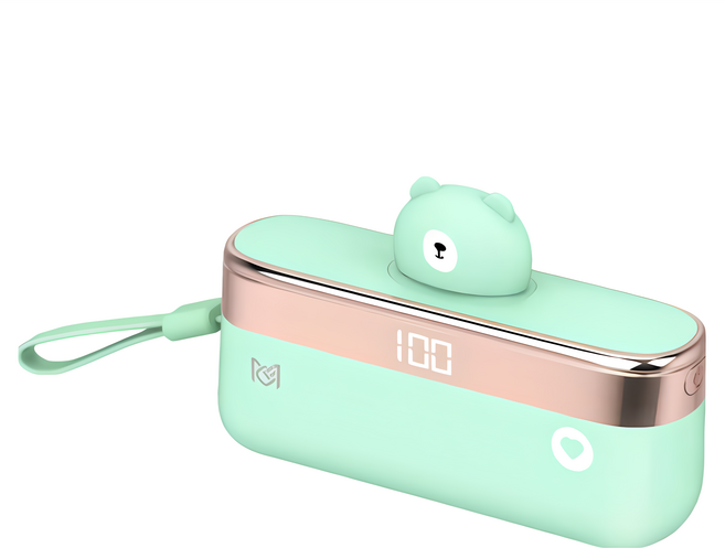 MCK 科技 小熊直插式行動電源 type-C 5000mAh, MCK-MPB002, 綠色