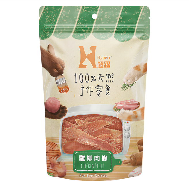 Hyperr 超躍 手作寵物零食, 雞柳肉條, 100g, 1包