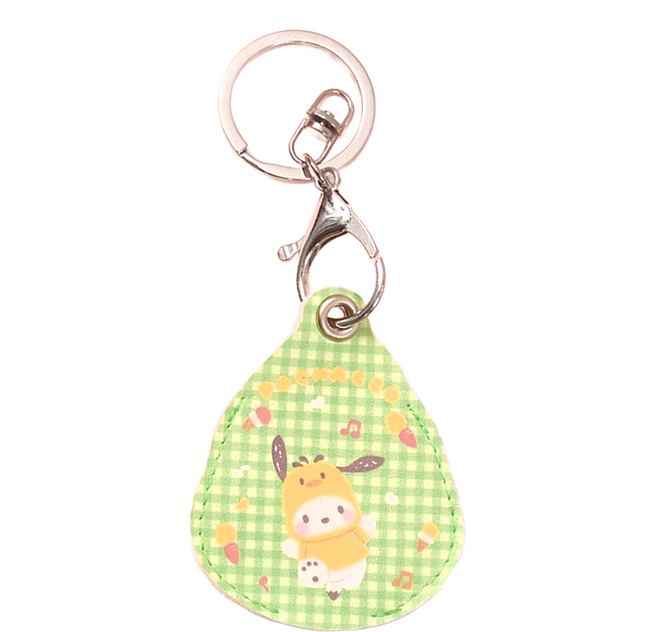 Sanrio 三麗鷗 兩用感應扣鑰匙套 CA941-7, 帕恰狗 綠色 + 黃色, 1個