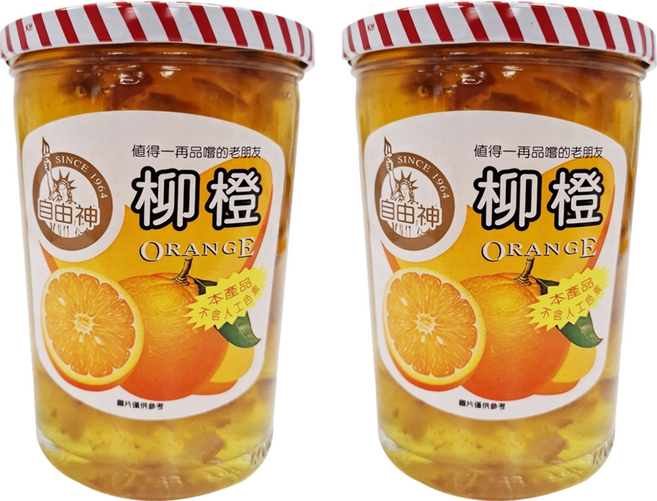 自由神 柳橙果醬, 450g, 2罐