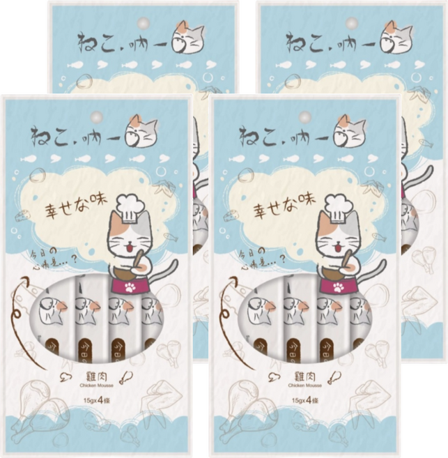 Neko 吶一口 全齡貓 貓肉泥, 雞肉, 60g, 4袋