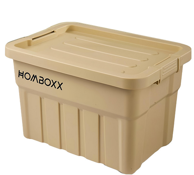 HOMBOXX 工業風高荷重附蓋收納箱 大型款 26L, 卡其黃, 1個