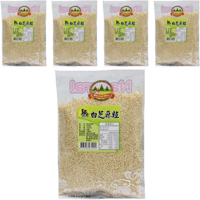 WON LAI WON 旺來旺 炒熟白芝麻, 150g, 5包