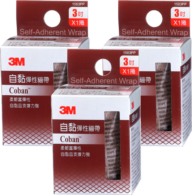 Coban 3M 自黏性繃帶 3吋 深膚色, 3盒, 1入
