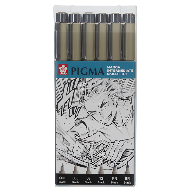 SAKURA 櫻花 PIGMA MICRON 筆格邁 中級漫畫代針筆 SDK-M6B 6支, 黑色, 1組
