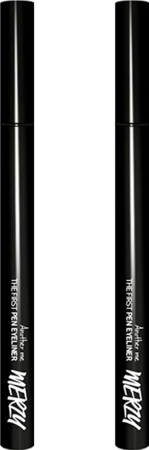 MERZY The First 眼線液筆 0.12mm高彈力超細纖維筆頭 防水防油不暈染, P1 Oreo, 2支
