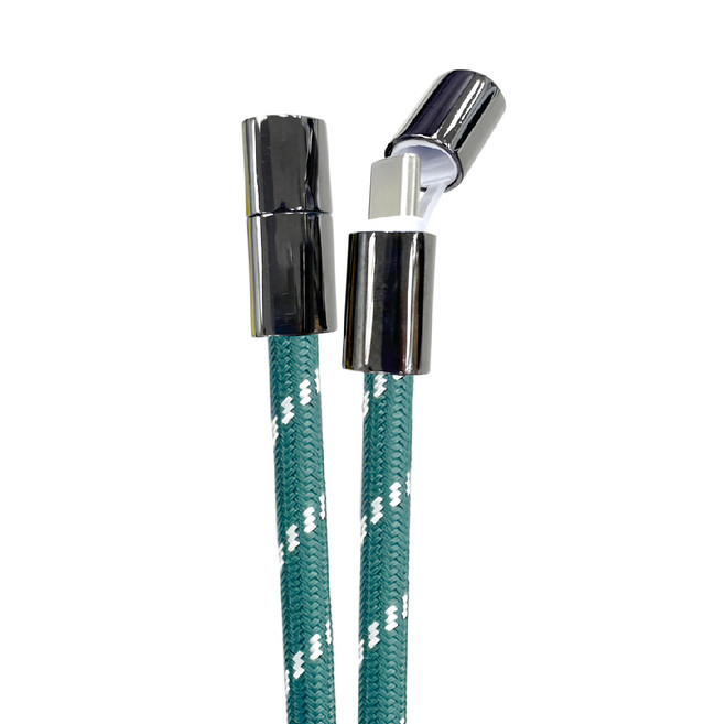 REAICE 台陞科技 2WAY手機掛繩充電線 Type-C-Type-C, 150cm, 珠光綠, 1條