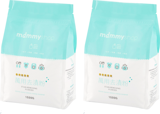 mammyshop 媽咪小站 活氧萬用去漬粉補充包, 1.5kg, 2包
