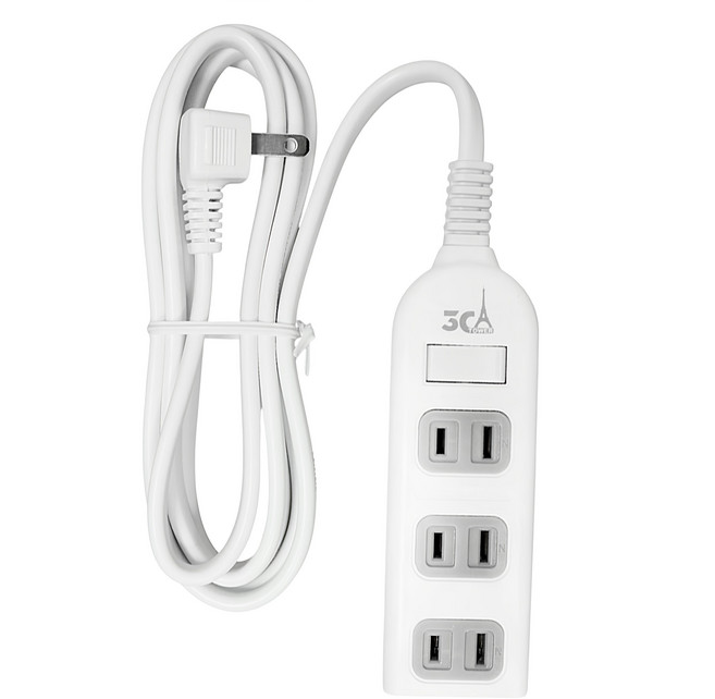 3C TOWER 1切4座2P L頭延長線 4孔 CT-2142, 1.2m, 白色, 1條
