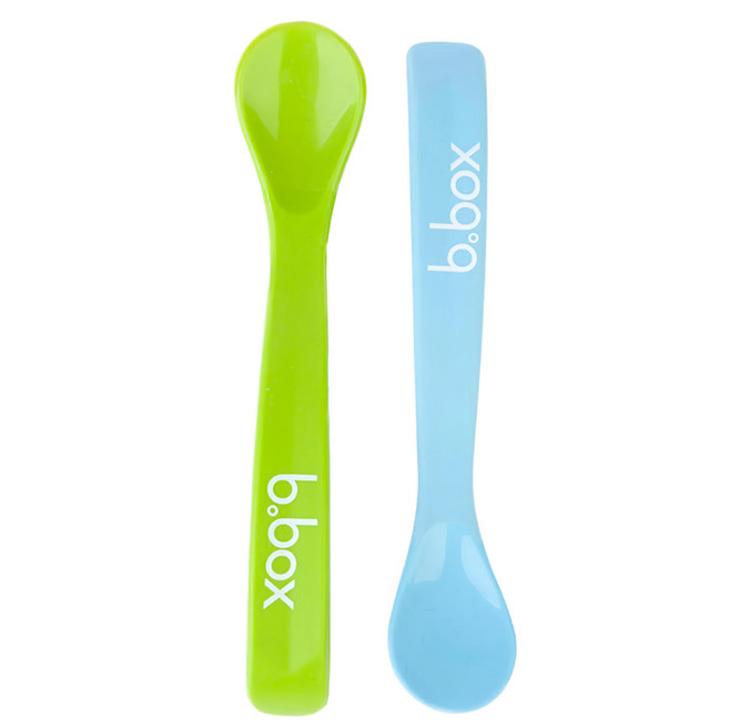 b.box 矽膠軟湯匙 2入組, 藍色+綠色, 1組