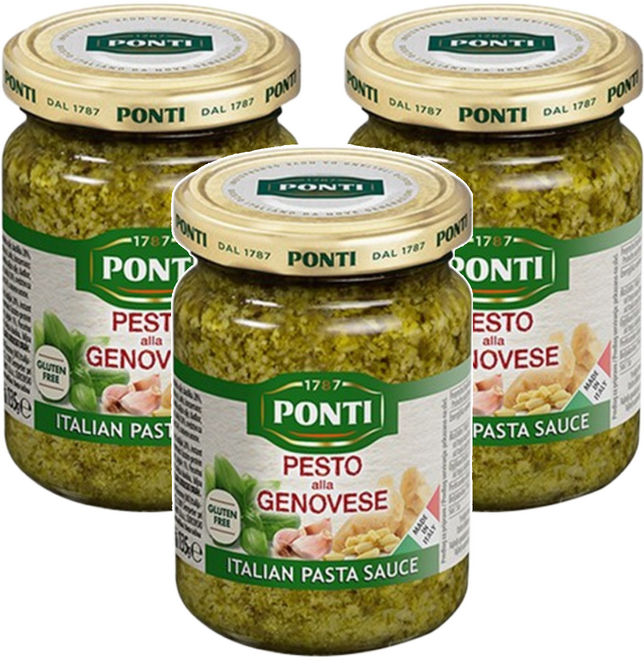 PONTI 熱那亞風味青醬 義大利麵醬, 135g, 3罐