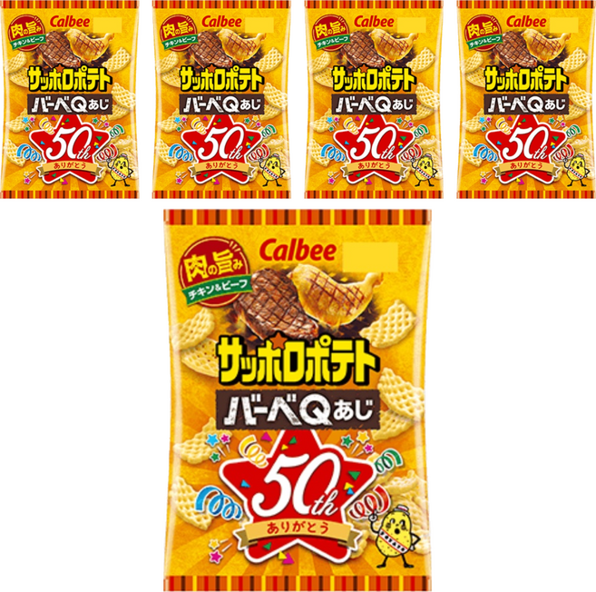 Calbee 卡樂比 Sapporo Potato BBQ風味餅, 72g, 5包