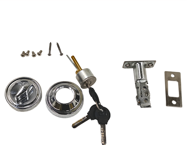 WACH 花旗門鎖 輔助鎖 適用於大門/辦公室/工作室/住家 含螺絲配件包+鎖閂+擋片+3把原廠鑰匙, 1個