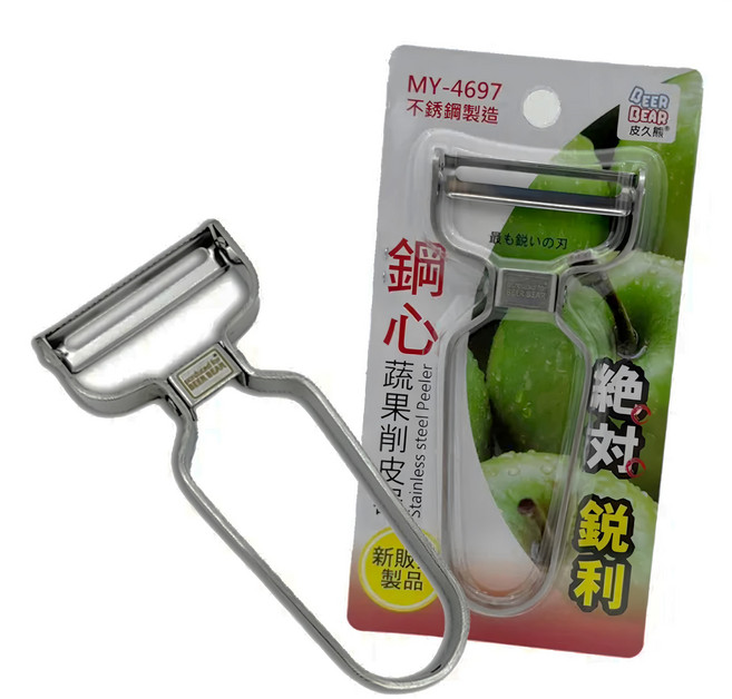 BEER BEAR 皮久熊 鋼心蔬果削皮器, 銀色, 1個
