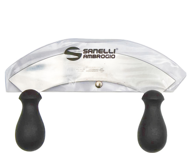AMBROGIO SANELLI 山里尼 SUPRA 半月碎刀 25cm 專業黑色 德國特殊不鏽鋼 TPE手柄 義大利製造, 1支