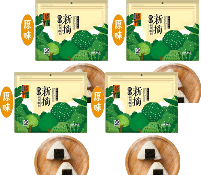 橘平屋 新摘半切海苔 原味, 26g, 4包
