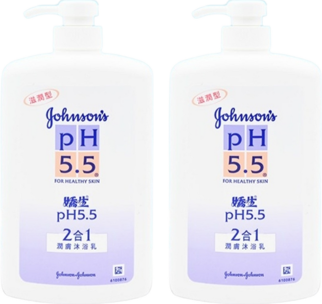 Johnson's 嬌生 嬰兒 PH5.5 2合1潤膚沐浴乳, 1L, 2瓶