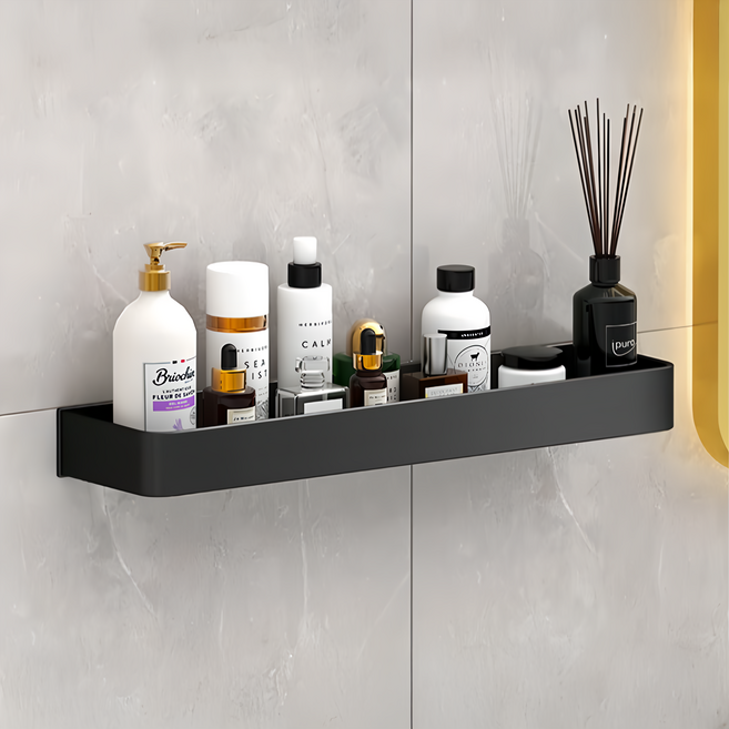 浴室置物架, 黑色, 1個