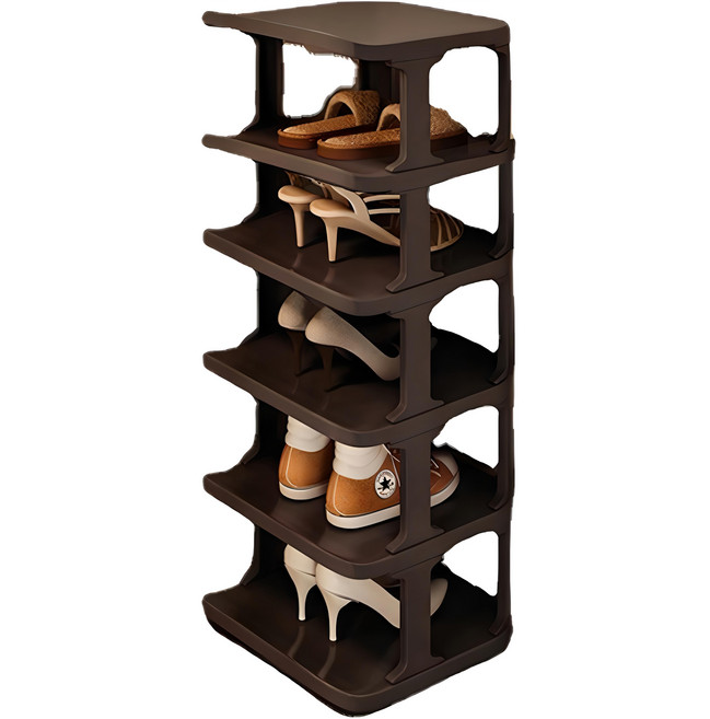 Mabel In Home 高級纖薄省空間六層鞋架, 黑色, 1個