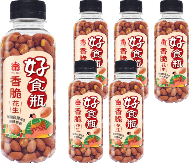 義美 好食瓶 香脆花生, 230g, 6瓶
