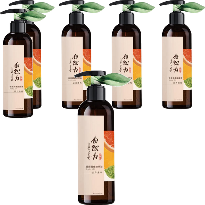 TEAPOWER 茶寶 自然力 精油香療潤膚按摩油 活力重現, 250ml, 6瓶
