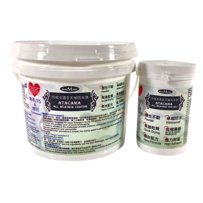 decorMaster aTaCaMa 全天候防水漆 簡易組, 透明, 4.3kg, 1桶