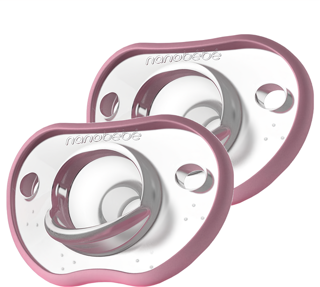 nanobebe 母感安撫奶嘴, 0歲以上, 櫻花粉, 2個