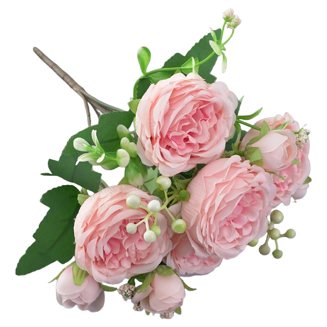 Floral M 花藝 花中之王牡丹花 仿真花花材, 1個, 公主粉