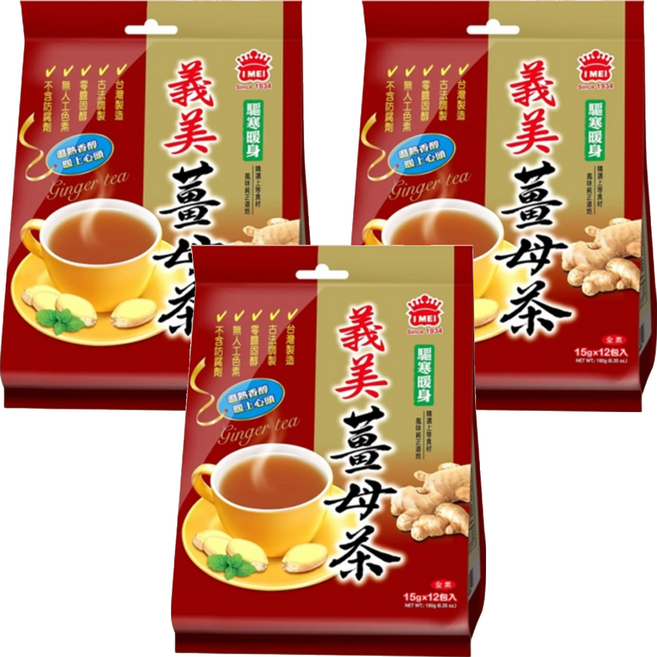 義美 薑母茶, 15g, 12包, 3袋
