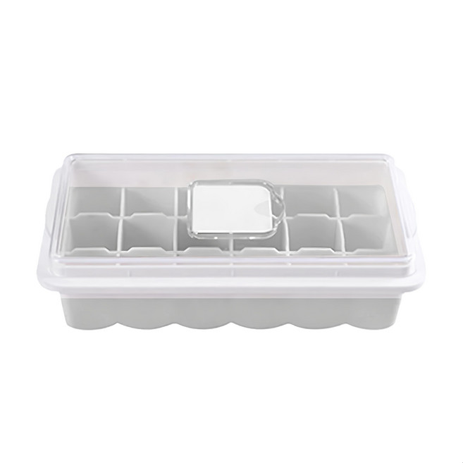 好加水 自治十八格冰格模具 PP+PS+TPE材質, 灰色, 1個