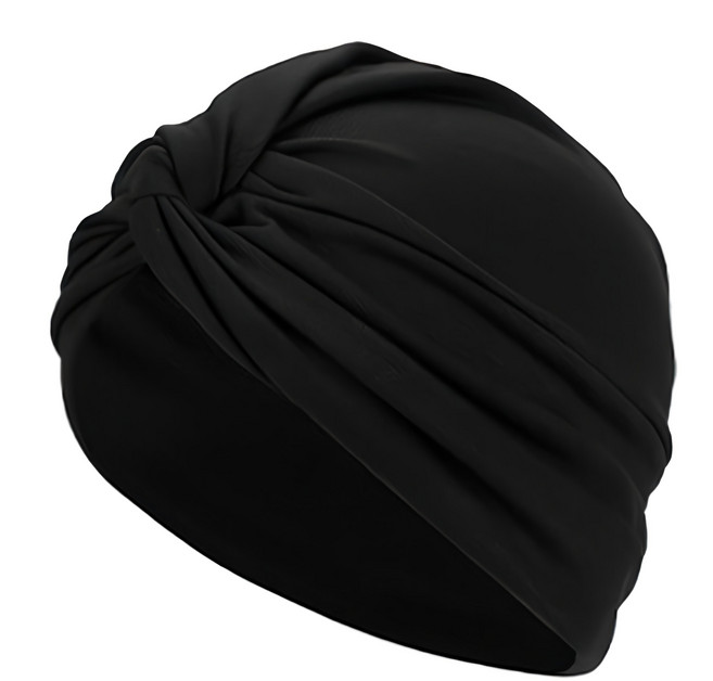 AHOYE 成人女多層長髮泳帽, 象牙黑, 1個