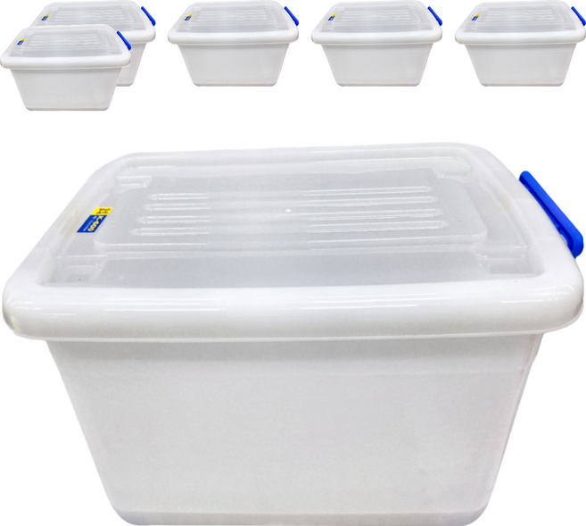 KEYWAY 聯府 滑輪掀蓋整理收納箱 48L, 淨白色, 6個