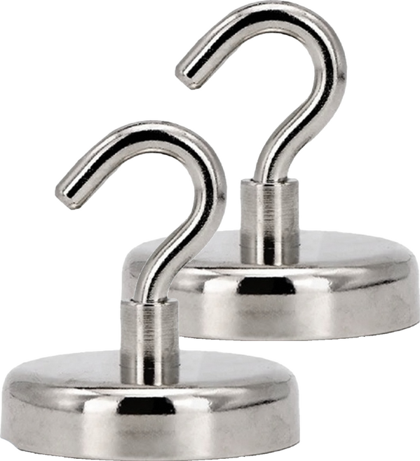 FANCY LIFE 超強力磁鐵掛勾 3.6cm, 銀色, 2個