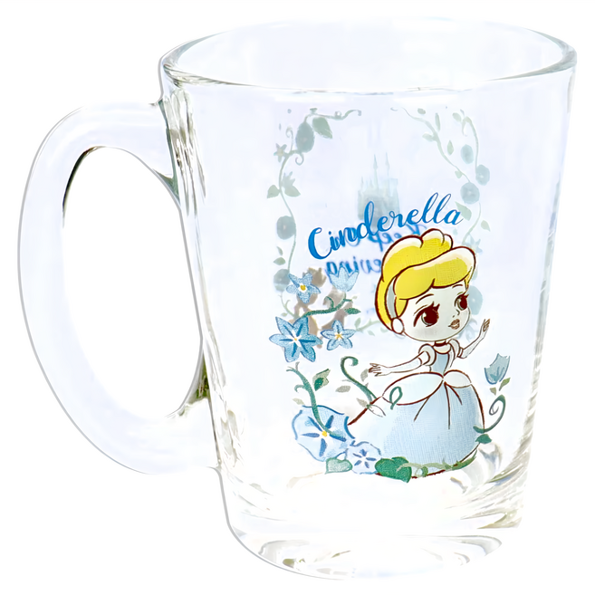 Disney 迪士尼 玻璃馬克杯 DS-8300CR 7.5 x 7.5 x 10cm 300ml, 仙杜瑞拉 透明色, 1個