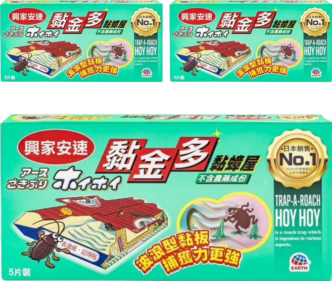 興家安速 黏金多黏蟑屋 5片, 3盒