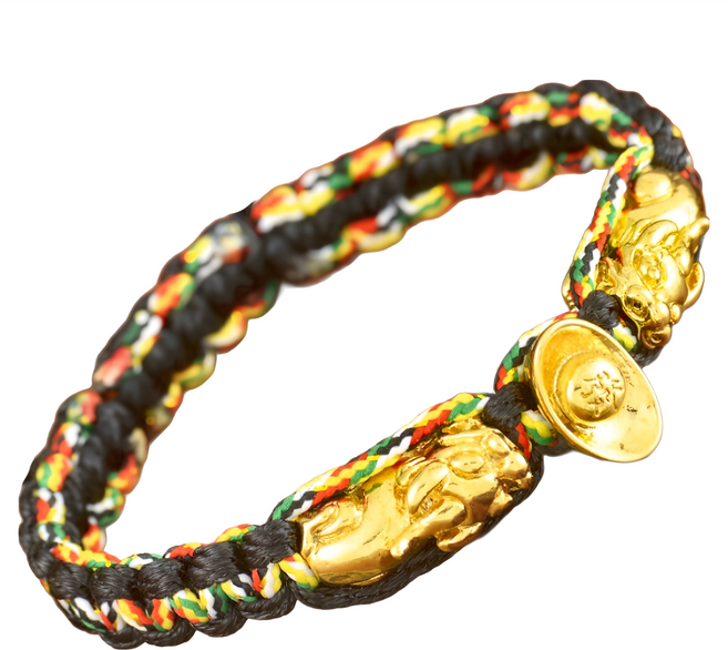 財神小舖 雙搶貔貅發財五色線