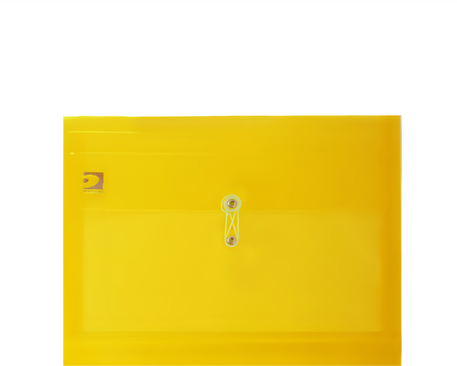 DaTaBanK 三田文具 橫式繩扣公文袋 A4透明PP材質 - 25*31 cm, 黃色, 12個