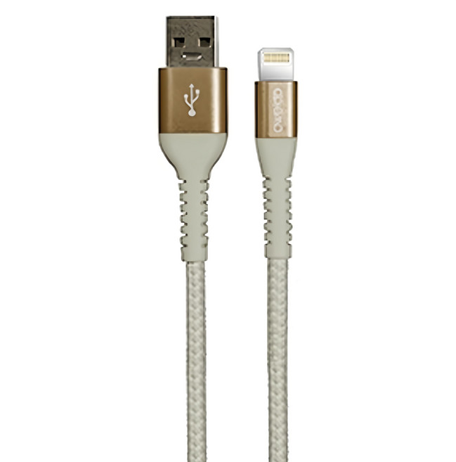 OWEIDA 歐威達 USB-Lightning 快充編織漁網線, 金白色, 1條, 150cm