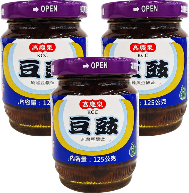 高慶泉 素食豆豉 純黑豆釀造, 125g, 3罐