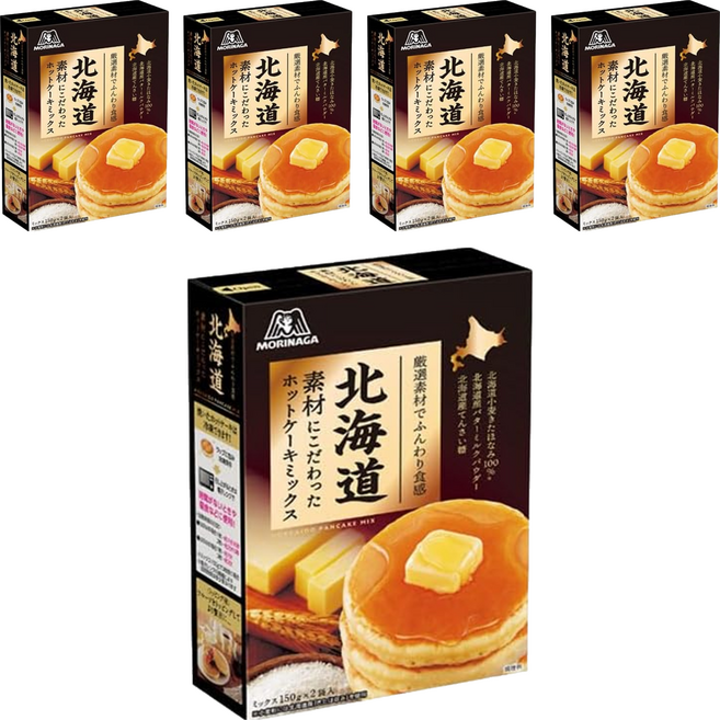 MORINAGA 森永 北海道素材鬆餅粉 日本原裝進口 鬆軟綿密 加倍濃厚的細緻口感, 300g, 5盒