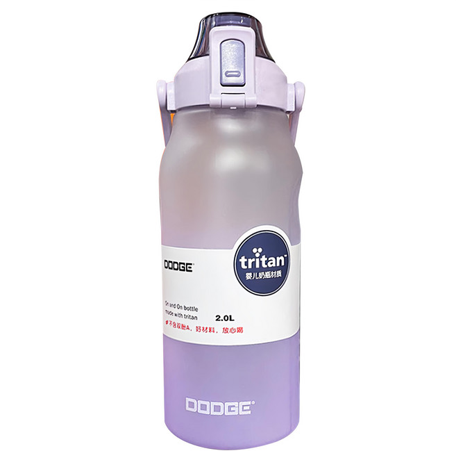 DODGE 道奇 Ttritan水壺 彈蓋吸管, 紫色, 1個, 2L