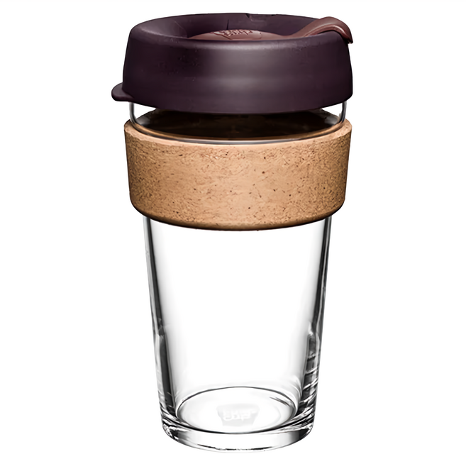 Keep Cup Brew Cork 軟木隨行杯 L - 甜酒紅 強化鈉鈣玻璃, 454ml, 1個