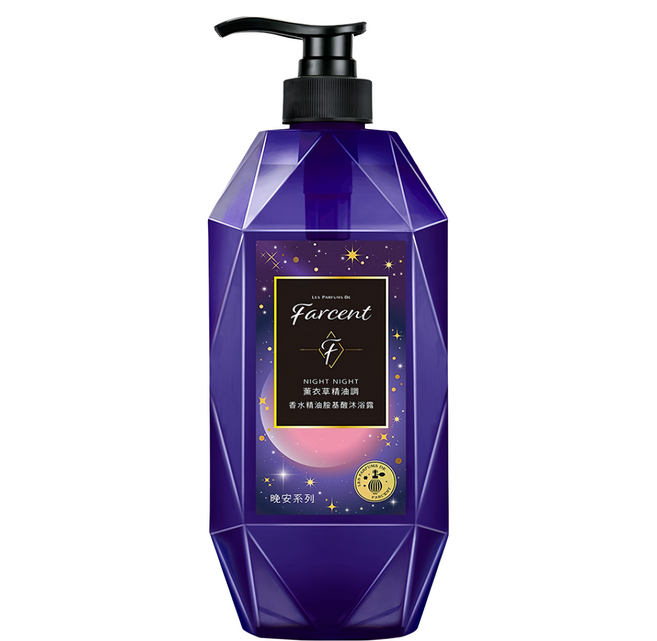 farcent 花仙子 香水精油胺基酸沐浴露 望幽晚安 薰衣草精油調, 780g, 1瓶