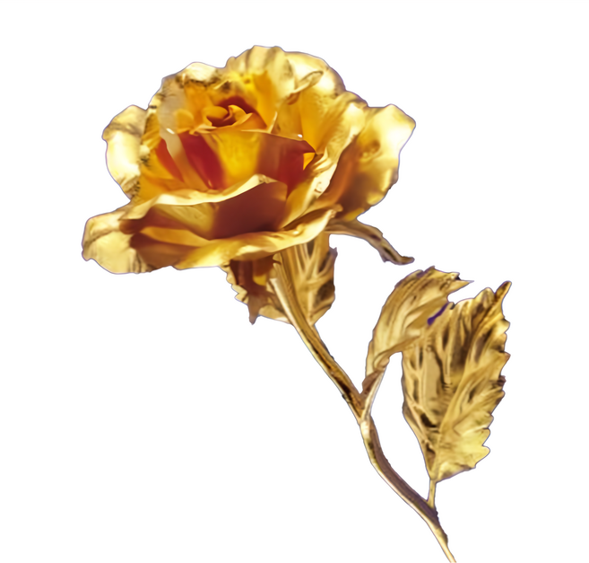 開運陶源 情比金堅 黃金金箔花 情人節禮物 8 x 24cm, 金色, 1個