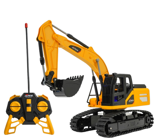 ZMX 智美鑫 1:24五通道遙控工程車 + USB3.7V 充電電池 + 遙控器, 挖土機, 1盒