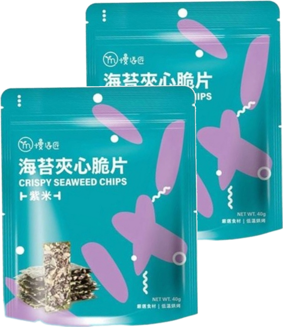 mysa 慢活匠 海苔夾心脆片 紫米, 40g, 2包